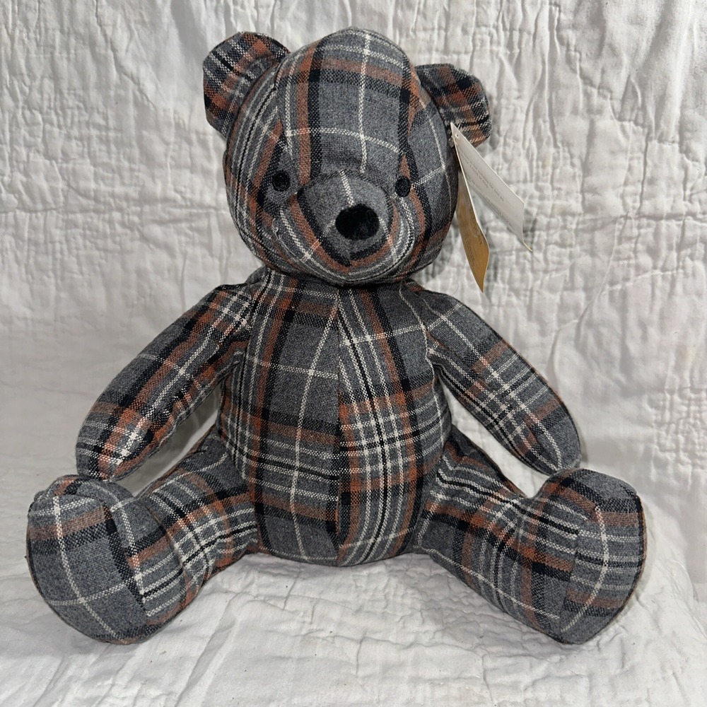 Morgan Cute Plaid Bear Door Stopper
